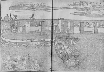 Rodos - Bernard de Breydenbach tarafından “” Les Saintes Peregrinations”da by Unknown artist