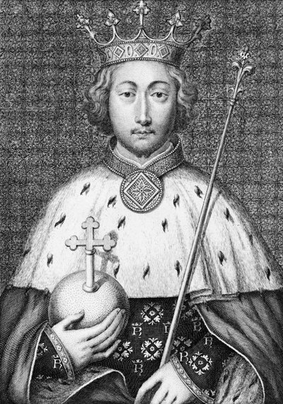 Richard II. (1367 - 1400) İngiltere Kralı. 18. yüzyılın gravürü by Unknown artist