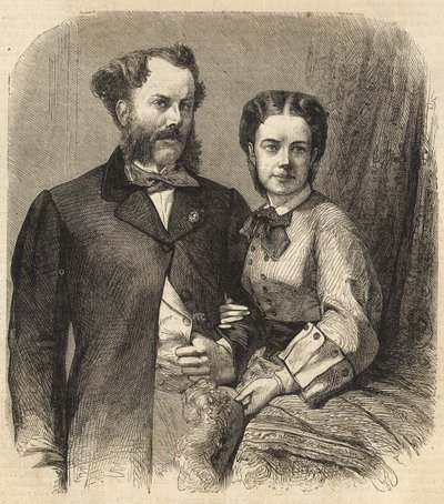 Richard Klemens von Metternich (1829-1895) ve Pauline Metternich (Pauline Clementine Marie Walburge, Kontes Sandor von Szlavnicza - Metternich-Winneburg zu Beilstein Prensesi) (1836-1921) - 1864