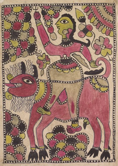 Leylak rengi, harita ve siyah paletli binici ve dört ayaklı sığır yaratığı by Unknown artist