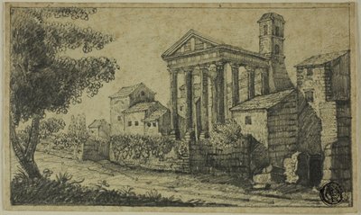 Roma Tapınağı ile Nehir Manzarası by Unknown artist
