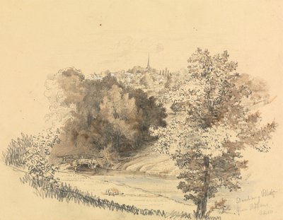 Uzaktaki Kasaba ile Nehir Manzarası by Unknown artist