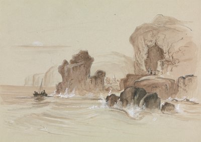 Küçük Balıkçı Teknesi ile Kayalık Sahil Şeridi by Unknown artist