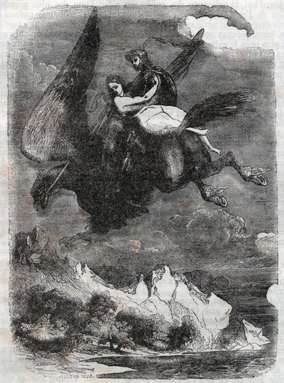 Hippoclaw üzerinde Roger (Ruggero, Ruggiero) ve Angelique (Angelica) - 1851