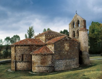 Romanesk sanat: San Salvador de Cantamuda Kilisesi'nin görünümü, İspanya by Unknown artist