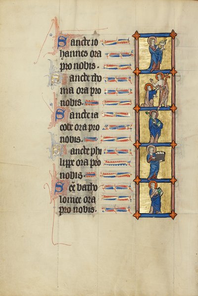 Zehirli Kadehiyle Aziz Yuhanna; Şüpheci Thomas; Kitap ve Zehirli Sopasıyla Aziz Yakup; Bir Sepet Ekmek Taşıyan Aziz Filipus; Kitap Taşıyan Aziz Bartolomeos by Unknown artist