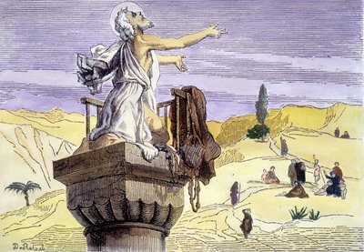Aziz Simeon bir sütun üzerinde vaaz veren stilist. by Unknown artist
