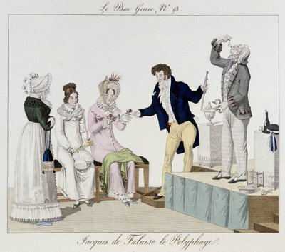 Saltimbanque: Jacques de Falaise polifajı (her şeyi yutar, canlı hayvanlar...) - “” Le bon türü”nde”, deb. 19. yüzyıl by Unknown artist