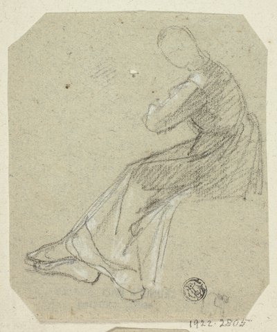 Profilden Oturan Kadın by Unknown artist