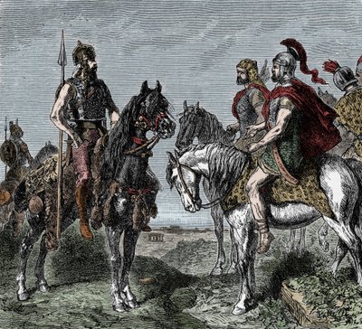 İkinci Pön Savaşı: Galyalılar Hannibal Lehine Yükselmeyi Reddetti - İkinci Pön Savaşı (MÖ 218-202): Galyalılar, Hannibal Barca (MÖ 247-181) ile ilişki kurmayı reddediyor by Unknown artist