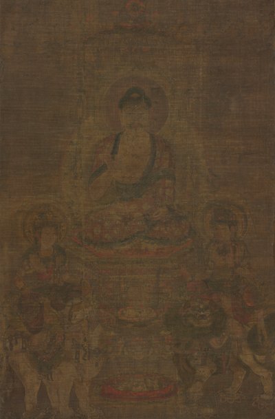Shakyamuni Üçlüsü: Manjushri ve Samantabhadra'nın Katıldığı Buda by Unknown artist