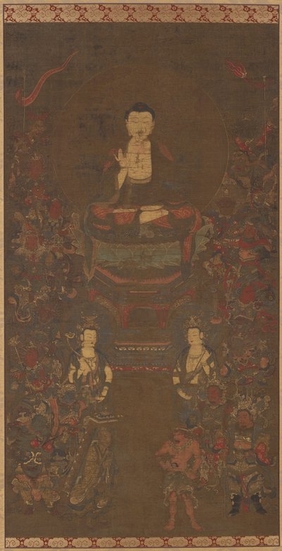 On Altı İyilik Tanrısı ile Shakyamuni by Unknown artist