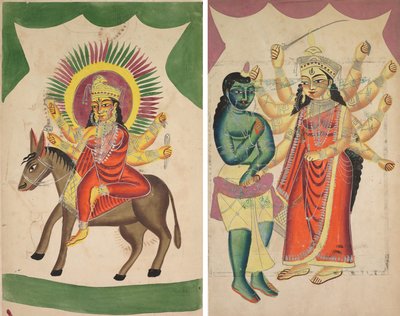 Sheetaladevi: Çiçek Tanrıçası (recto); Durga (ters) by Unknown artist