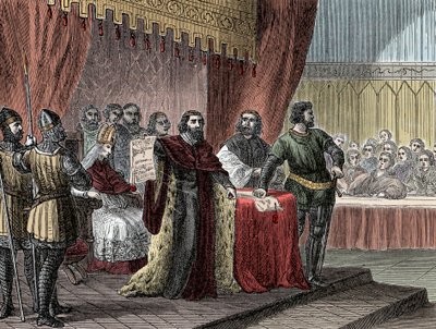 Kral John Sans Terre (1167-1216) (“” Magna Carta”) tarafından Runnymede