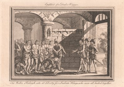 Sir Walter Raleigh, hepsi birbirine bağlı olan Liberty Five Indian Kings'te geçiyor by Unknown artist