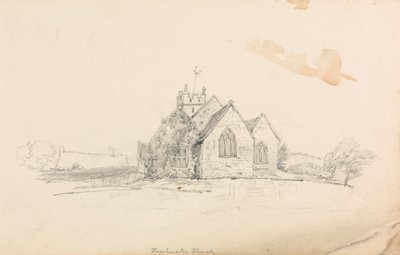 Küçük Bir Kırsal Kilise Taslağı; bir gemi taslağı by Unknown artist