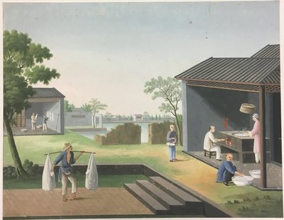 Kumaş Eğirme, Çay Yaprağı Hazırlama, İpek Hazırlama by Unknown artist
