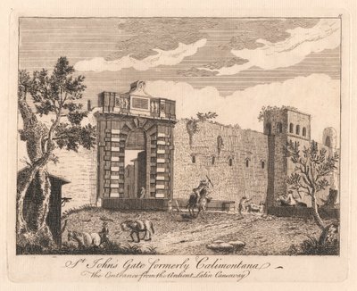 St. John's Gate eski adıyla Caelmontana, Antient latin Geçidi'nden Giriş by Unknown artist