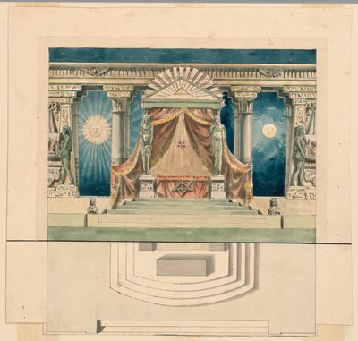 Sahne Tasarımı, Mısır Tapınağında Sunak by Unknown artist