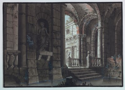 Sahne Tasarımı, Antik Kalıntılar, İç Mekan by Unknown artist