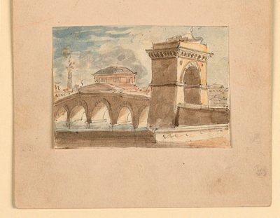 Sahne Tasarımı, Su Üzerindeki Köprü by Unknown artist