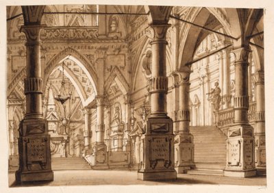 Sahne Tasarımı, Gotik Kilise İçi by Unknown artist
