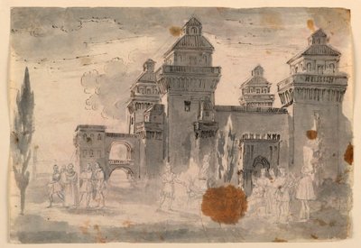 Sahne Tasarımı, Kale Manzarası by Unknown artist