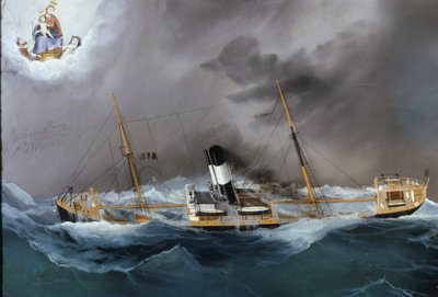 Bir fırtınada vapur. by Unknown artist