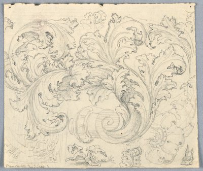 Curling Acanthus Süsleme Çalışması by Unknown artist