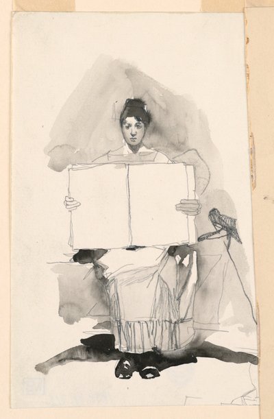 Genç Bir Kadının Çalışması by Unknown artist