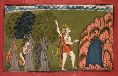 Sugriva (Maymun General) Kardeşi Bali'ye Meydan Okuyor by Unknown artist