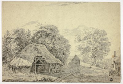 Çiftlikte Sazdan Kulübe by Unknown artist