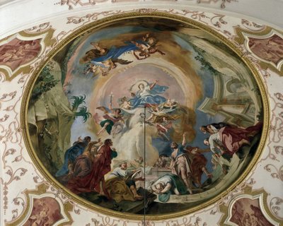 Bakire Varsayımı. Vault Fresk, Ebersmunster Abbey Kilisesi, Alsace. by Unknown artist