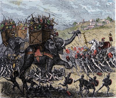 Zama Savaşı (Afrika, İkinci Pön Savaşı, MÖ 202) Afrikalı Scipio tarafından Hannibal Barca