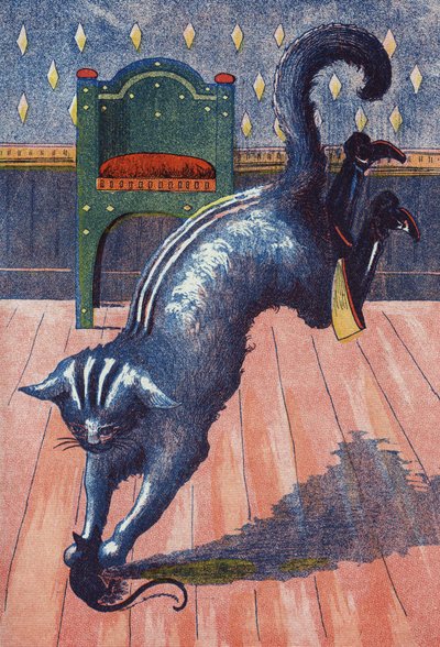 Kedi, dev değişiklikleri bir fareye fırlatır. Fransız yazar Charles Perrault