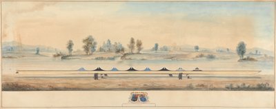 Thames'in Çekme Yolundaki Eton Teknesi: Arka Planda Windsor Kalesi by Unknown artist