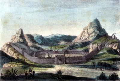 Çin seddi. 19. yüzyıl gravürü. by Unknown artist