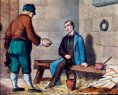 İtalyan vatansever Silvio Pellico (1798-1854), karbonarizm (karbonari) ile suçlar ve 19. yüzyılın Moravia Litografisinde Spielberg (Spilberk) kalesini çevreler. by Unknown artist
