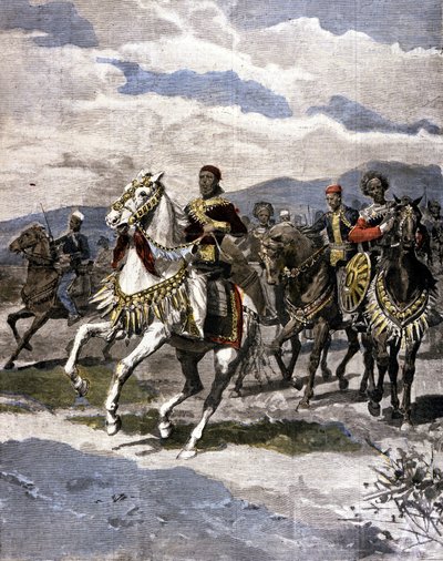 Etiyopya Kralı II. Menelik (1844 - 1913). İtalyan basınının hastalığı. by Unknown artist