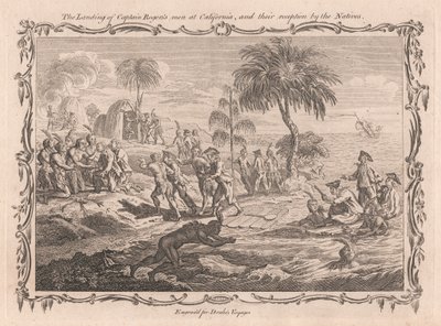 Kaptan Roger'ın adamlarının Kaliforniya'ya İnişi ve Yerliler tarafından karşılanmaları by Unknown artist