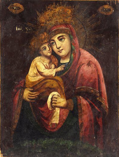 Tanrı'nın Annesi Pochayiv Our Lady - Anonim - c. 1850 - Panelde Tempera - 40,2x30,5 - Kiev Ivan Honchar Müzesi by Unknown artist