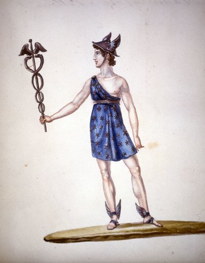 Yunanlılar arasında Roma Tanrısı Merkür veya Hermes. by Unknown artist