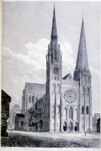 Chartres Katedrali - gravür by Unknown artist