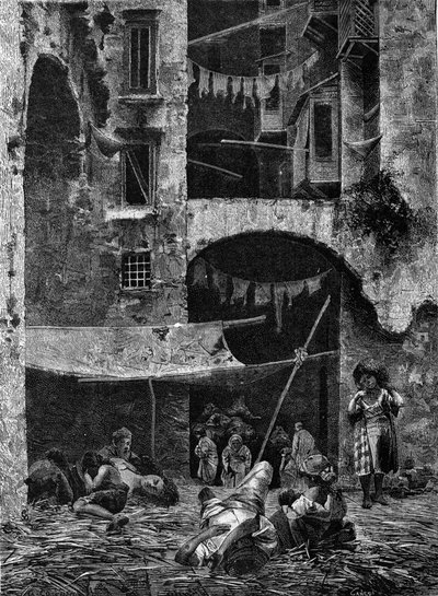 1836'da Napoli'de kolera salgını. by Unknown artist
