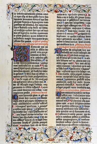 Latince İncil Gutenberg tarafından 42 satır - 1455. by Unknown artist