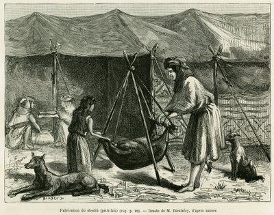 Karoun bölgesindeki çobanların kadınları tarafından süt üretimi. Edouard Charton (1807-1890), Ha by Unknown artist