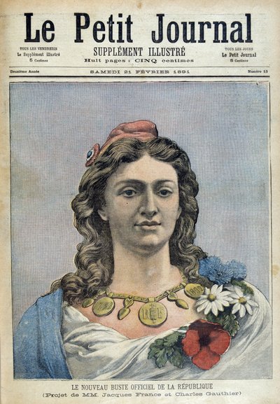 Cumhuriyetin yeni resmi büstü (Marianne) - 21/02/1891 tarihli “” Le Petite Journal” da by Unknown artist