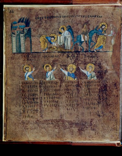 Mor Codex Rossanensis, 6. yüzyıl (el yazması) by Unknown artist