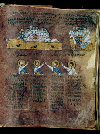 Mor Codex Rossanensis, 6. yüzyıl (el yazması) by Unknown artist