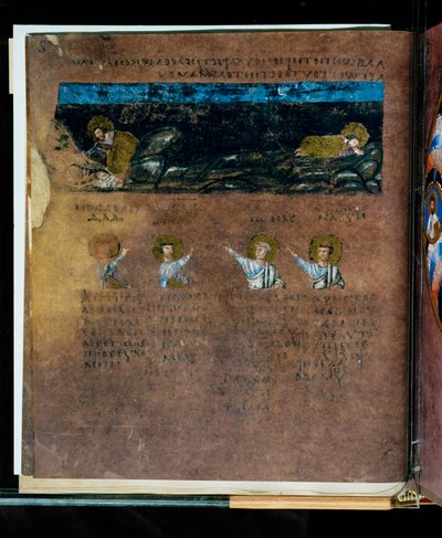 Mor Codex Rossanensis, 6. yüzyıl (el yazması) by Unknown artist